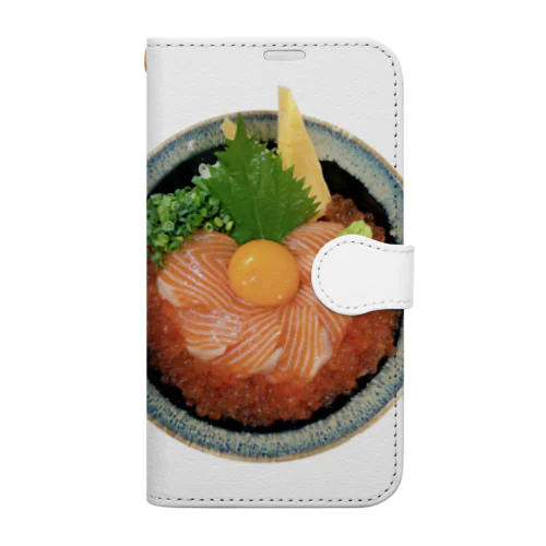 ぷりぷりサーモンいくら丼 Book-Style Smartphone Case