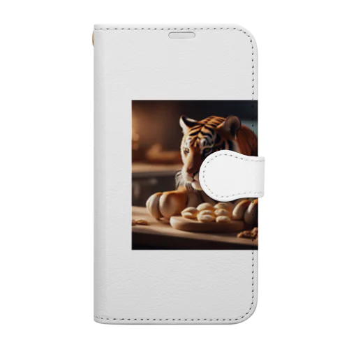 パンを焼いているトラ Book-Style Smartphone Case