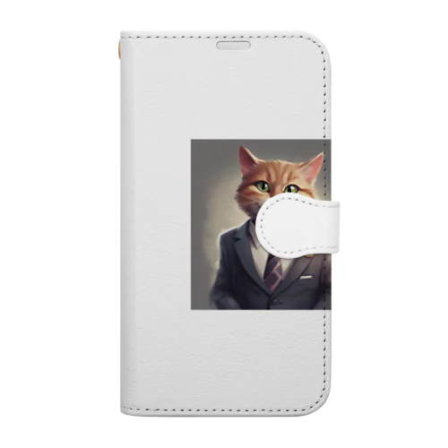 ネコ社長６代目 Book-Style Smartphone Case