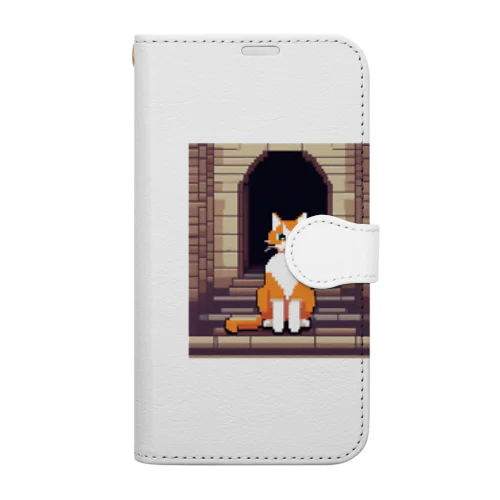 トンネルで遊んでいる猫 Book-Style Smartphone Case