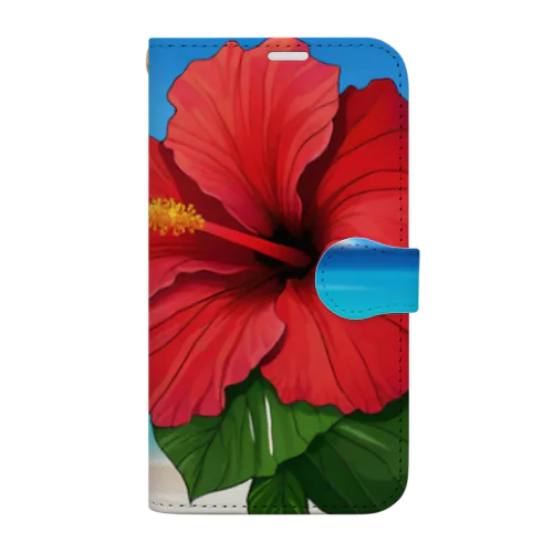 ハイビスカス　リゾート　🌺　🏝️ 手帳型スマホケース