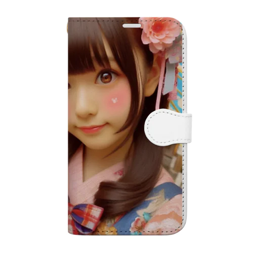 和傘の女の子 Book-Style Smartphone Case