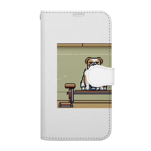 トレーニングルームでサボるブルドッグ Book-Style Smartphone Case