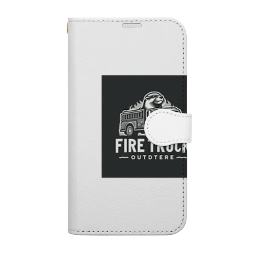 カワウソ消防車 Book-Style Smartphone Case