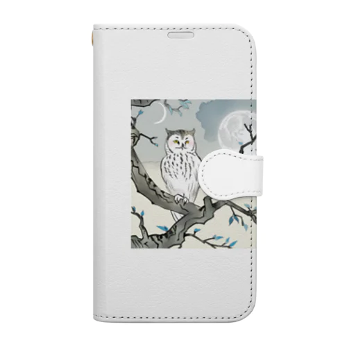 月明かりと梟 Book-Style Smartphone Case