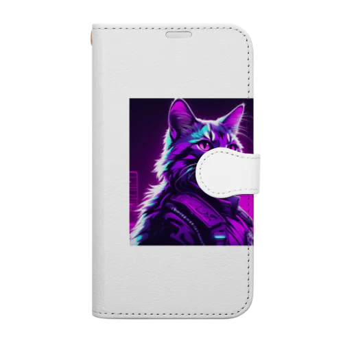 ROCKYCAT　ガラス越し Book-Style Smartphone Case