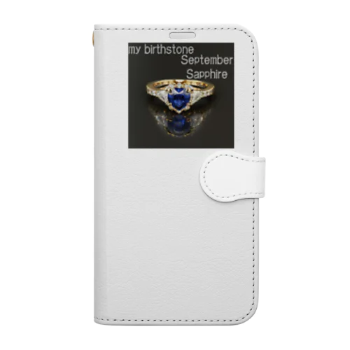 Birthstone/heart-shaped ring/September Book-Style Smartphone Case