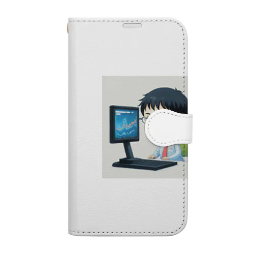 株価チェック中＠サラリーマン Book-Style Smartphone Case