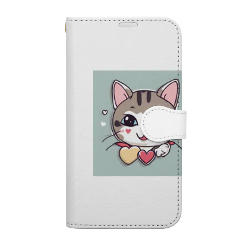 子供が考えてくれた猫 Book-Style Smartphone Case