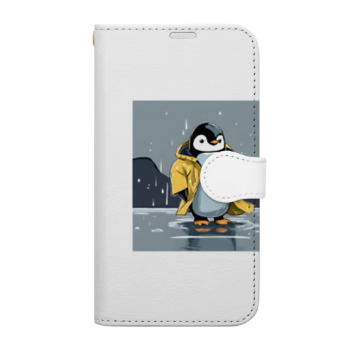 レインコートをつけたペンギン Book-Style Smartphone Case