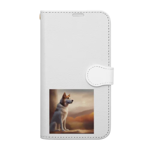 遠くを見つめる愛犬 Book-Style Smartphone Case