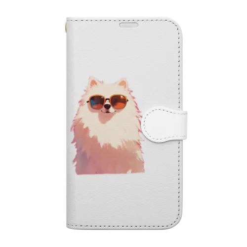 サングラスをかけた、かわいい犬 Marsa 106 Book-Style Smartphone Case