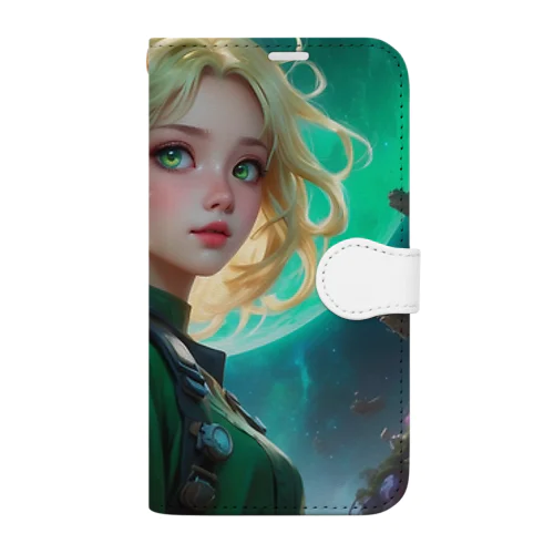 宇宙の凛とした姫 アメジスト 2846 Book-Style Smartphone Case