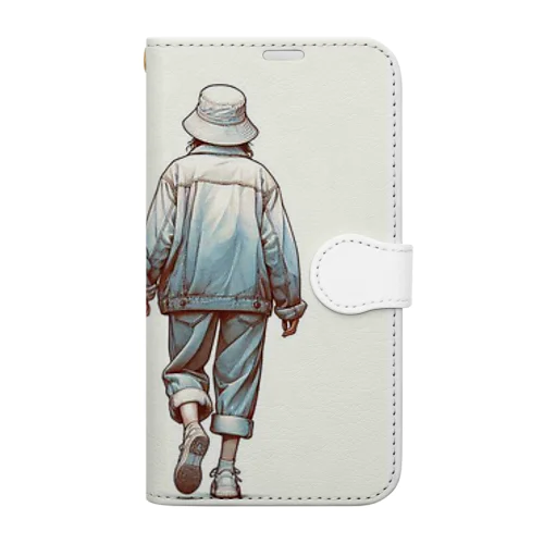 2人の休日デート Book-Style Smartphone Case