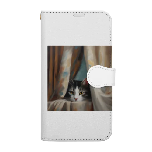窓辺の覗き猫🐱 Book-Style Smartphone Case