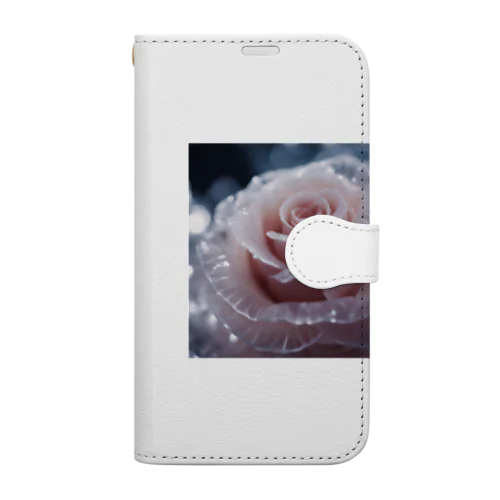 幻想的な氷の薔薇 Book-Style Smartphone Case