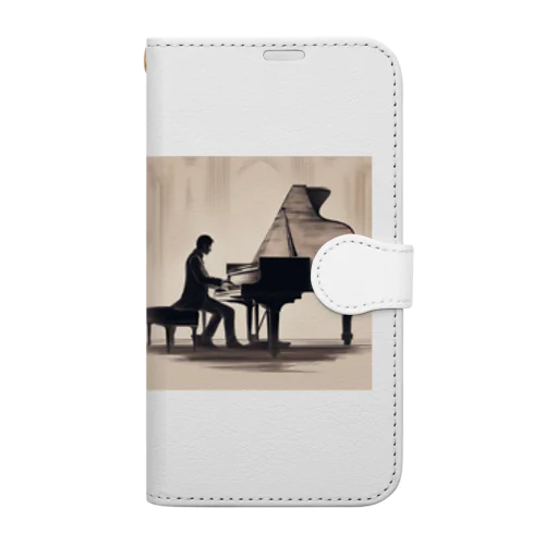 ピアノを弾く天使 Book-Style Smartphone Case