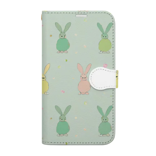 うさぎ柄8 Book-Style Smartphone Case