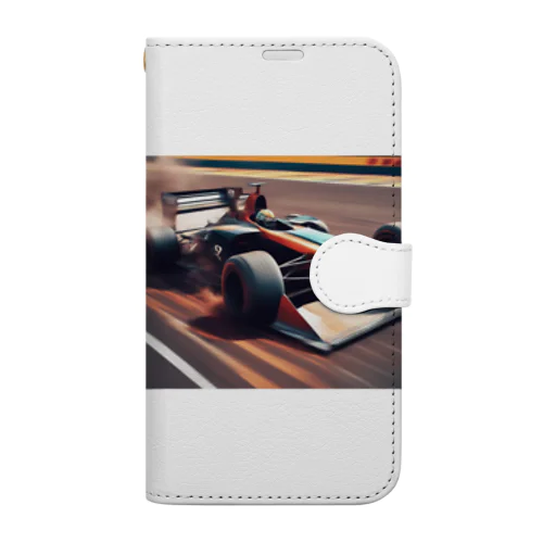 レーシングカーのスリリングな一瞬 Book-Style Smartphone Case