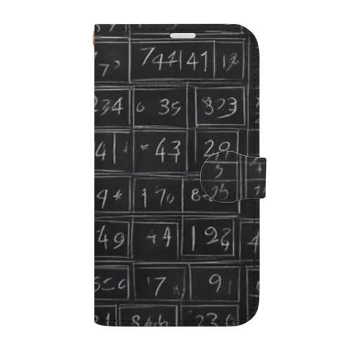 黒板の数字 手帳型スマホケース