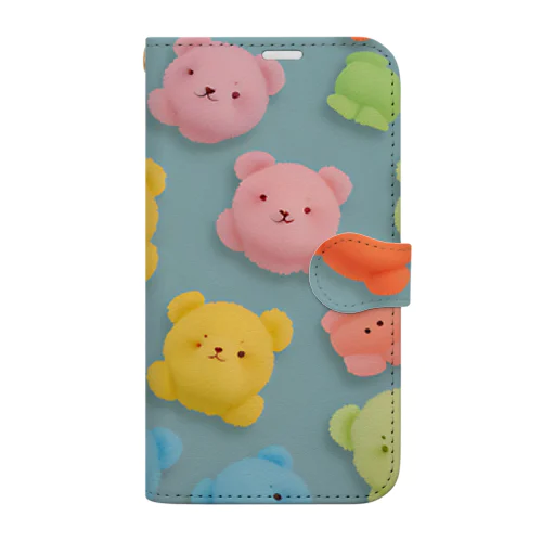 カラフルなクマ共🐻 Book-Style Smartphone Case