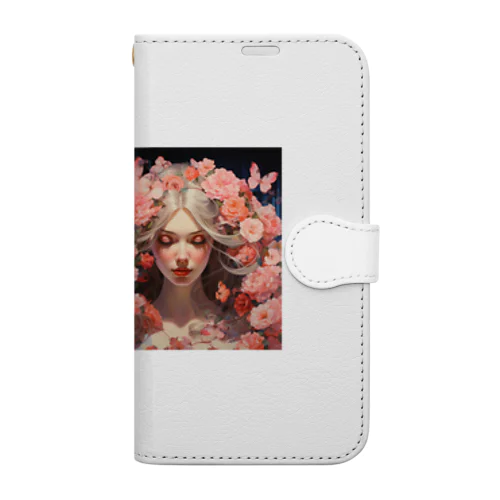 バラの花に囲まれて　なでしこ1478 Book-Style Smartphone Case