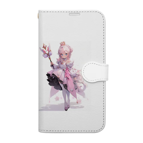 アニメ風ピンクのお姫さま　なでしこ1478 手帳型スマホケース