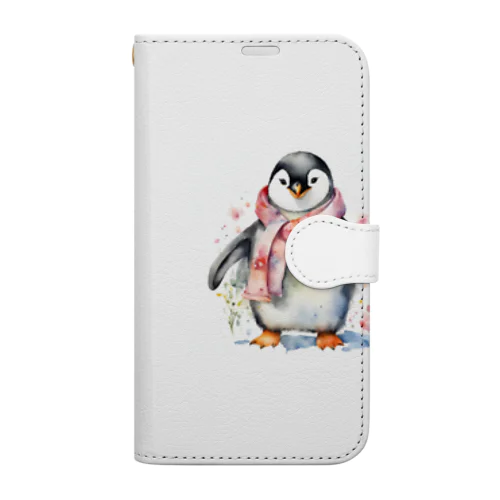 春を迎えるペンギン Book-Style Smartphone Case