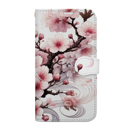 桜 手帳型スマホケース