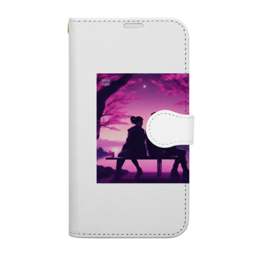 夜桜デート Book-Style Smartphone Case