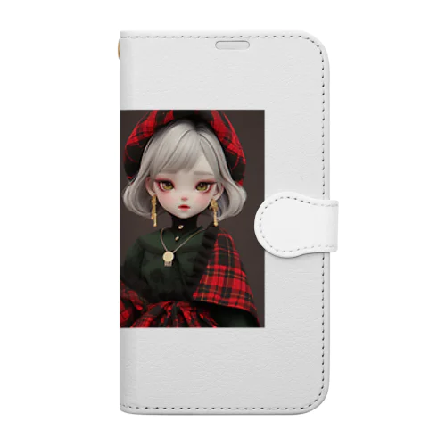 タータンチエクの服を着た少女　なでしこ1478 Book-Style Smartphone Case