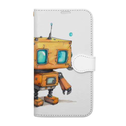 レトロ戦闘ロボットＨ Book-Style Smartphone Case