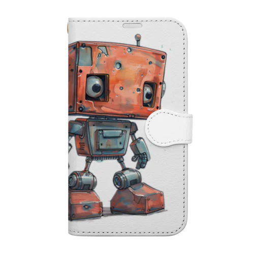 レトロ戦闘ロボットＬ Book-Style Smartphone Case