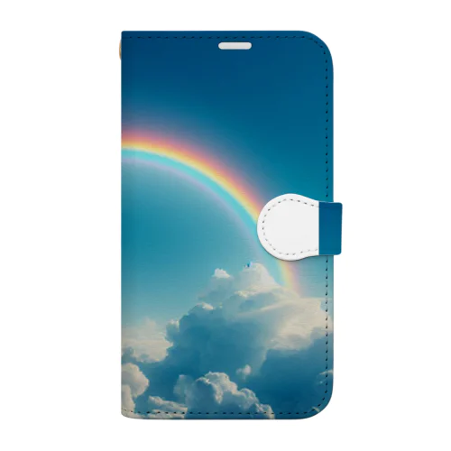 青い空と虹 Book-Style Smartphone Case