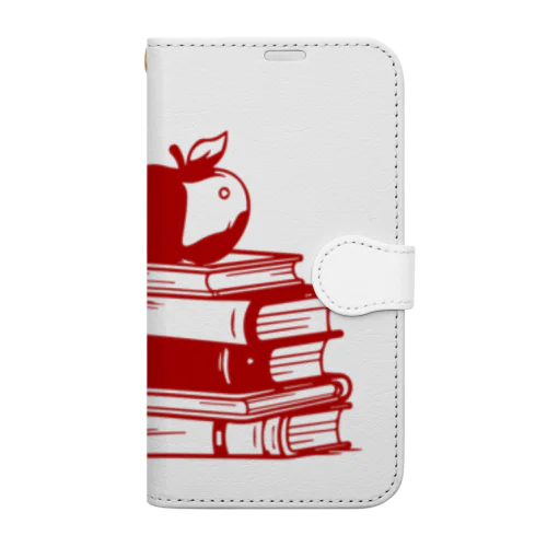 りんごと本　知恵の実 Book-Style Smartphone Case