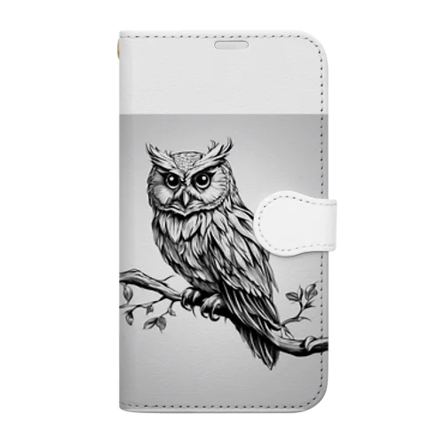 フクロウのハネヤスメ Book-Style Smartphone Case