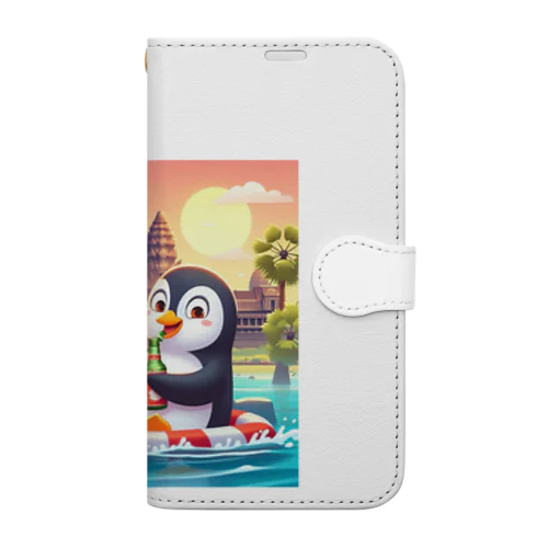 旅するペンギン　アンコールワットでSUP！ 手帳型スマホケース