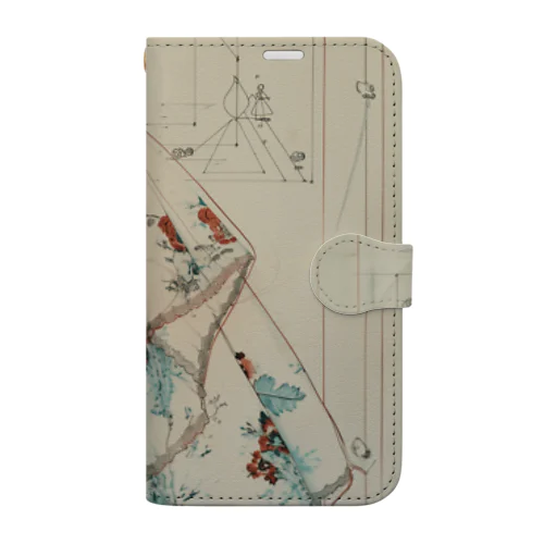 透明感あるフローラルドレスのスケッチ Book-Style Smartphone Case