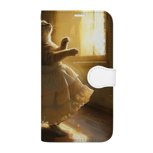 神々しい光を浴びる猫姫 アメジスト 2046 Book-Style Smartphone Case