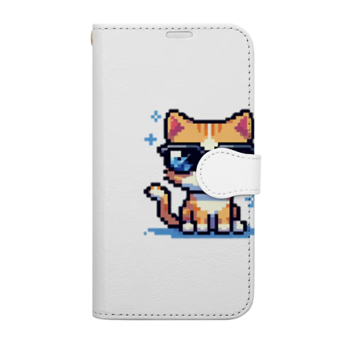 きらりんサングラスにゃんこ Book-Style Smartphone Case