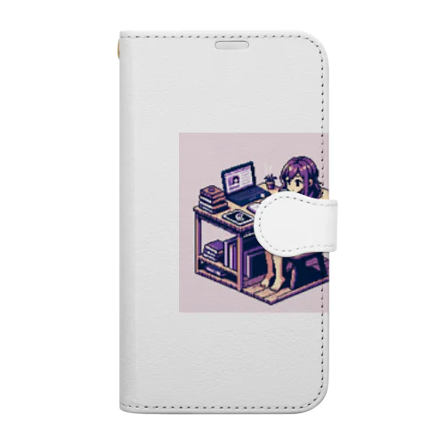 ピクセルパープルガール Book-Style Smartphone Case