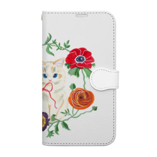 Spring flower&Cat Book-Style Smartphone Case