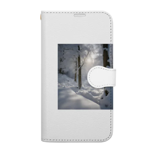 美しい雪景色グッズ Book-Style Smartphone Case
