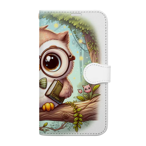 フクロウちゃんはまるで癒しの天使 Book-Style Smartphone Case