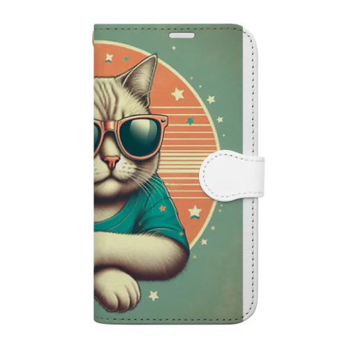 サングラスをかけた猫 Book-Style Smartphone Case