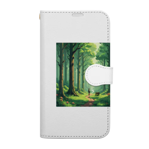 高い木と森と人 Book-Style Smartphone Case