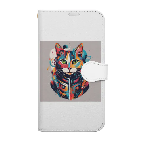 クリエイティブな猫 Book-Style Smartphone Case