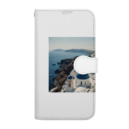 ギリシャサントリーニ島 Book-Style Smartphone Case