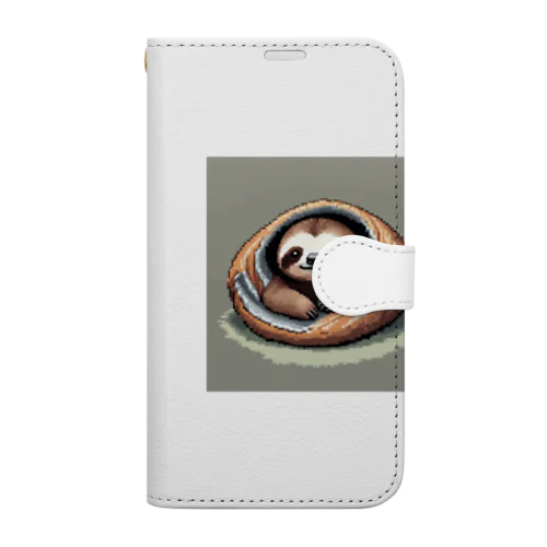 ブランケットの中でグズグズするナマケモノ Book-Style Smartphone Case