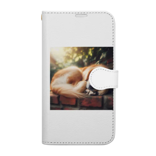 犬がぐっすり眠っている姿、超キュート！🐶💤 Book-Style Smartphone Case